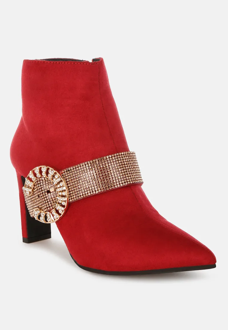 Asagao Diamante & Rhinestones Strap Boots