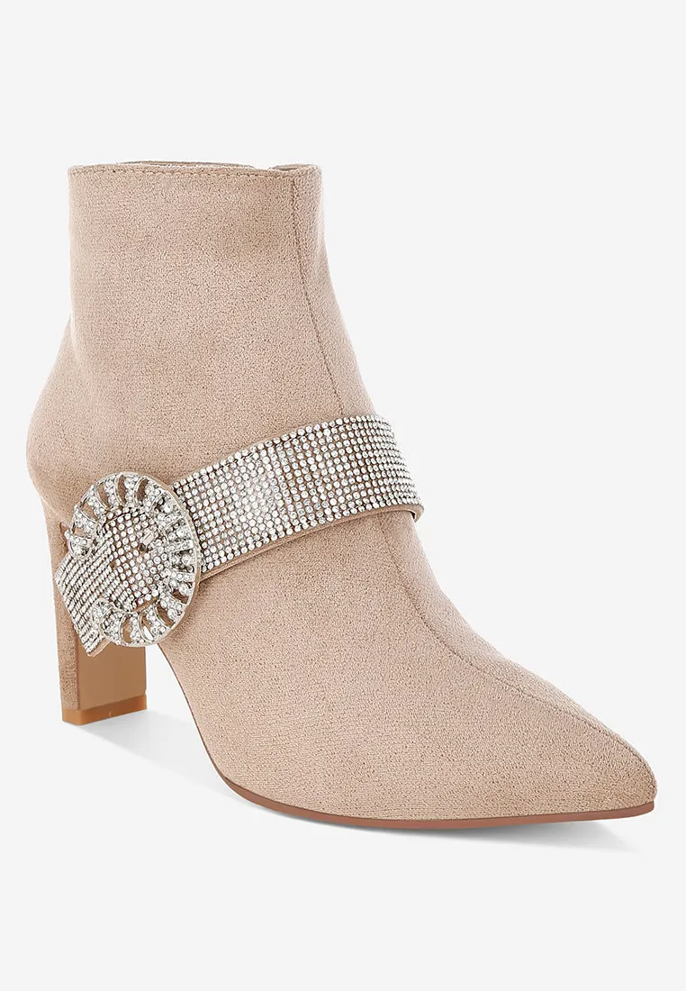 Asagao Diamante & Rhinestones Strap Boots