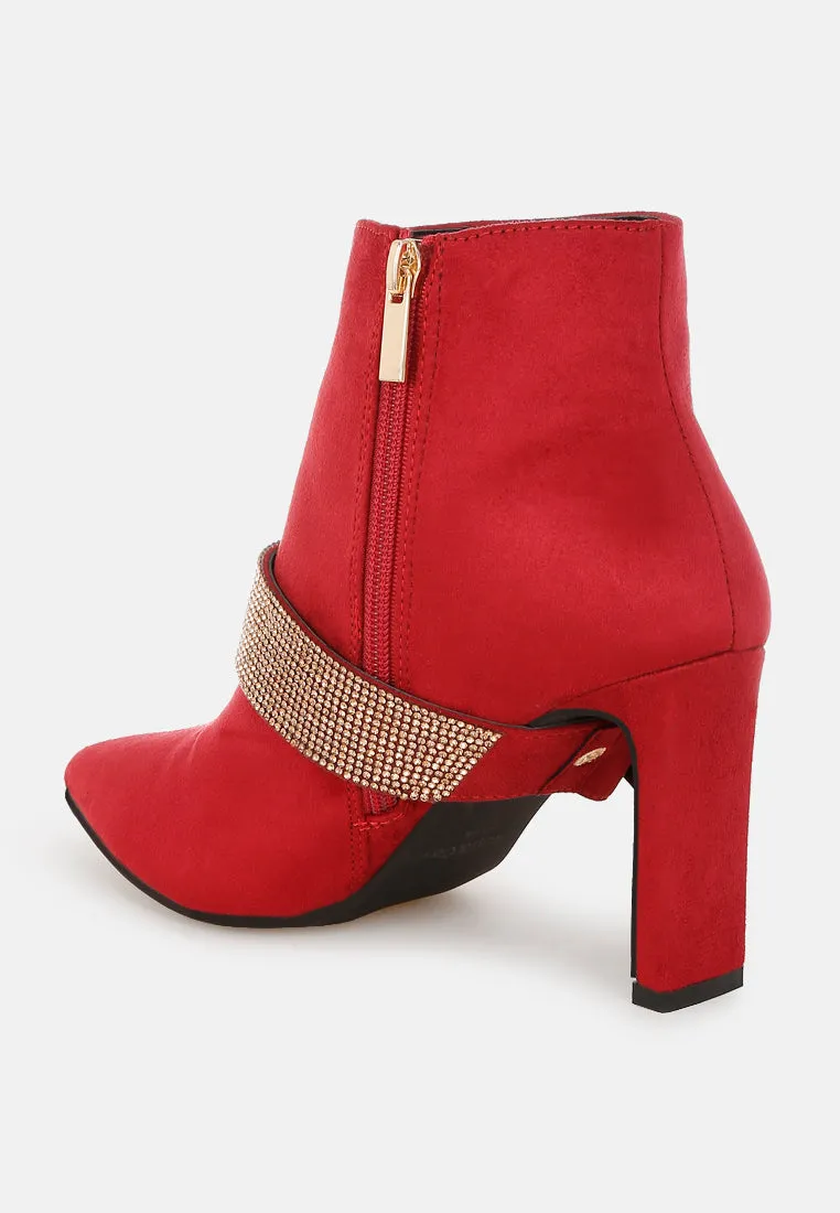 Asagao Diamante & Rhinestones Strap Boots