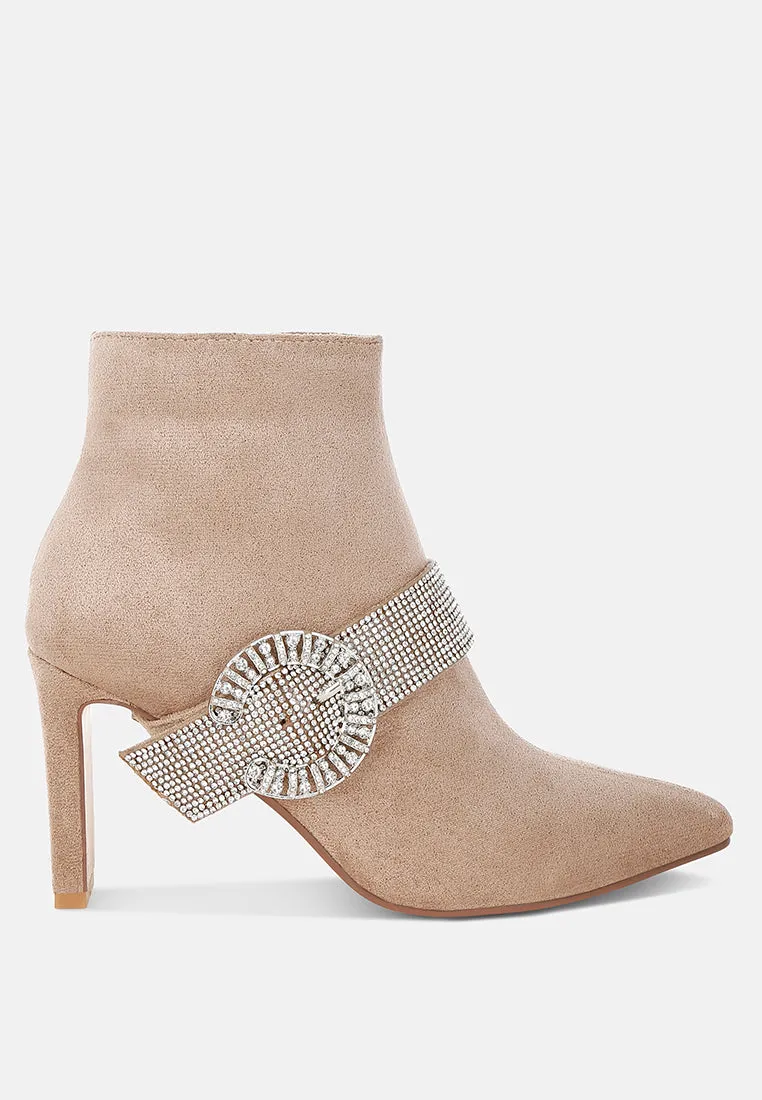 Asagao Diamante & Rhinestones Strap Boots