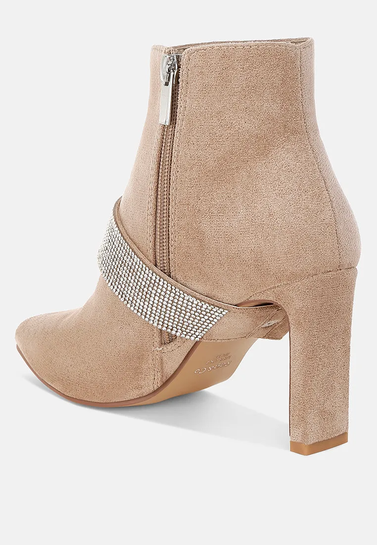 Asagao Diamante & Rhinestones Strap Boots