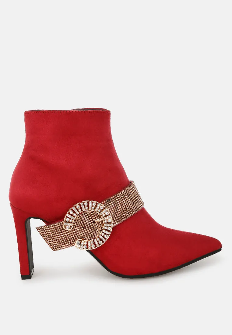 Asagao Diamante & Rhinestones Strap Boots