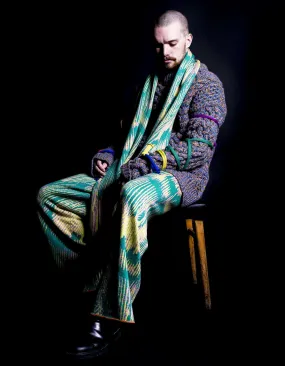 Aureus Green Jacquard Pattern Scarf