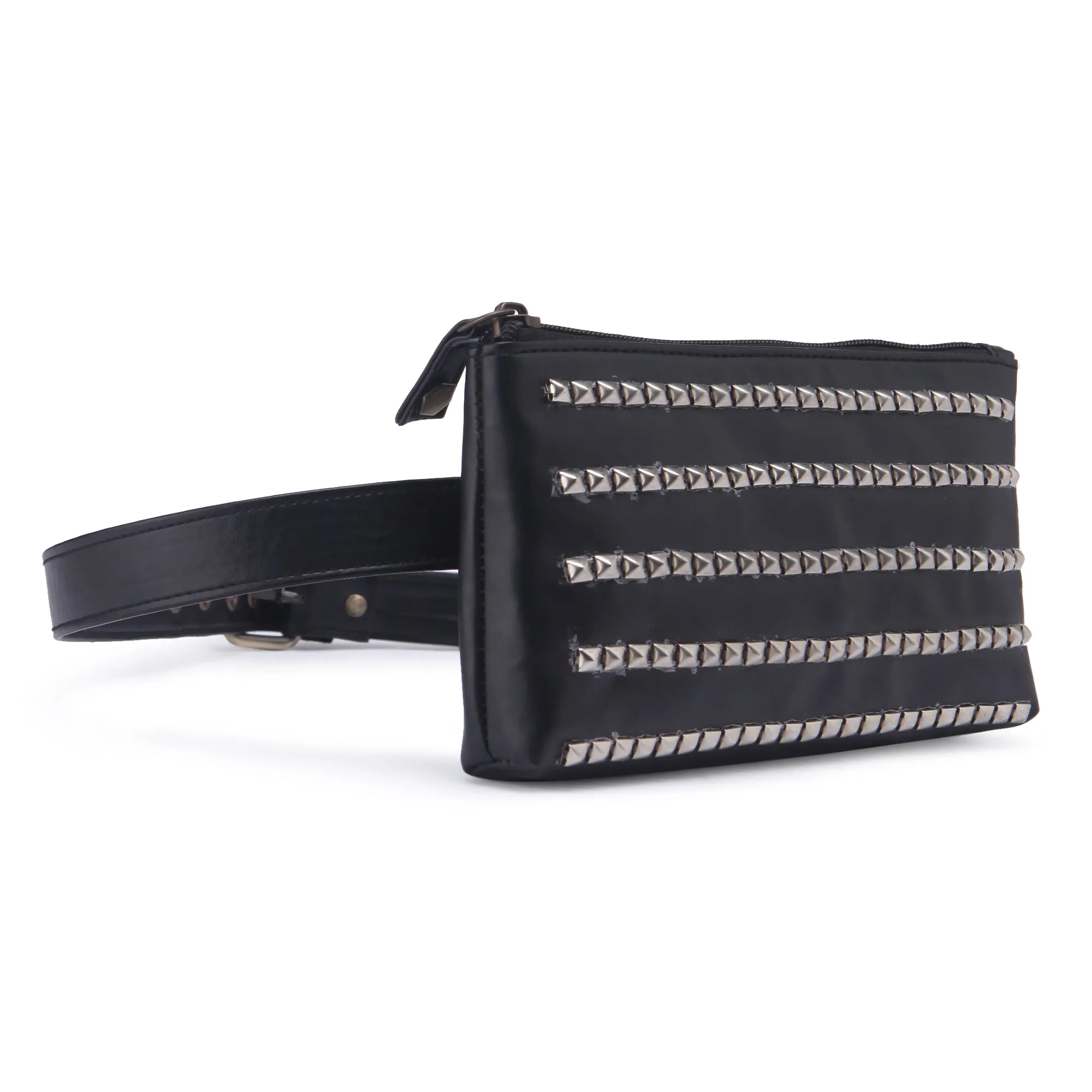 Bling black hand embroidered Waist Belt Bag for women