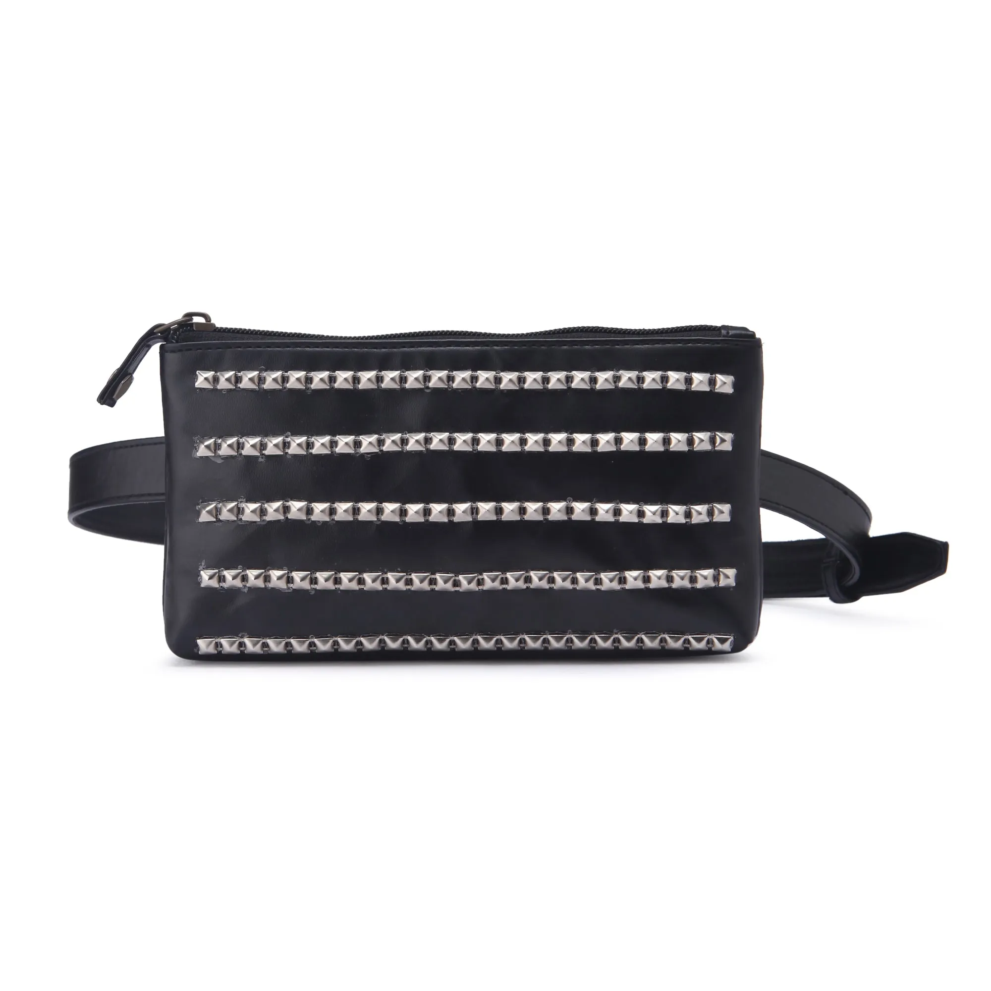 Bling black hand embroidered Waist Belt Bag for women