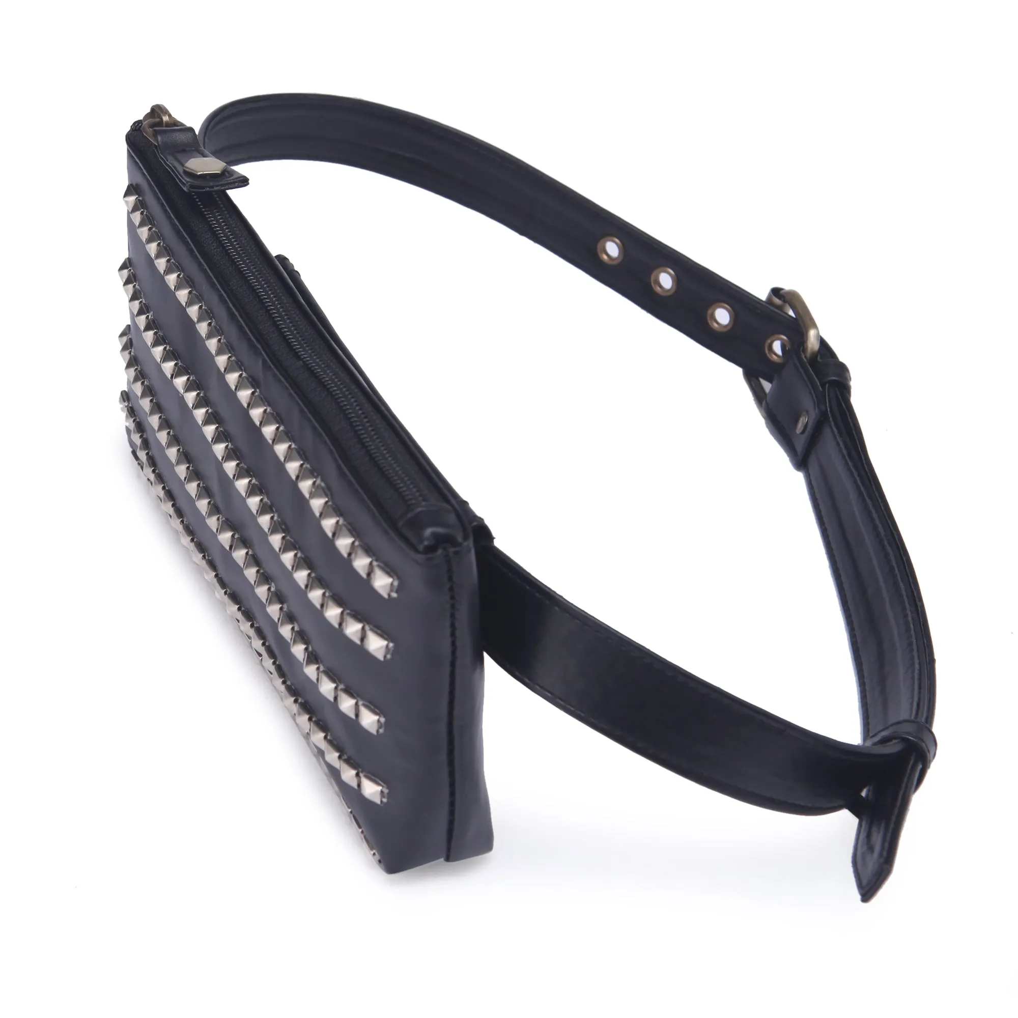 Bling black hand embroidered Waist Belt Bag for women