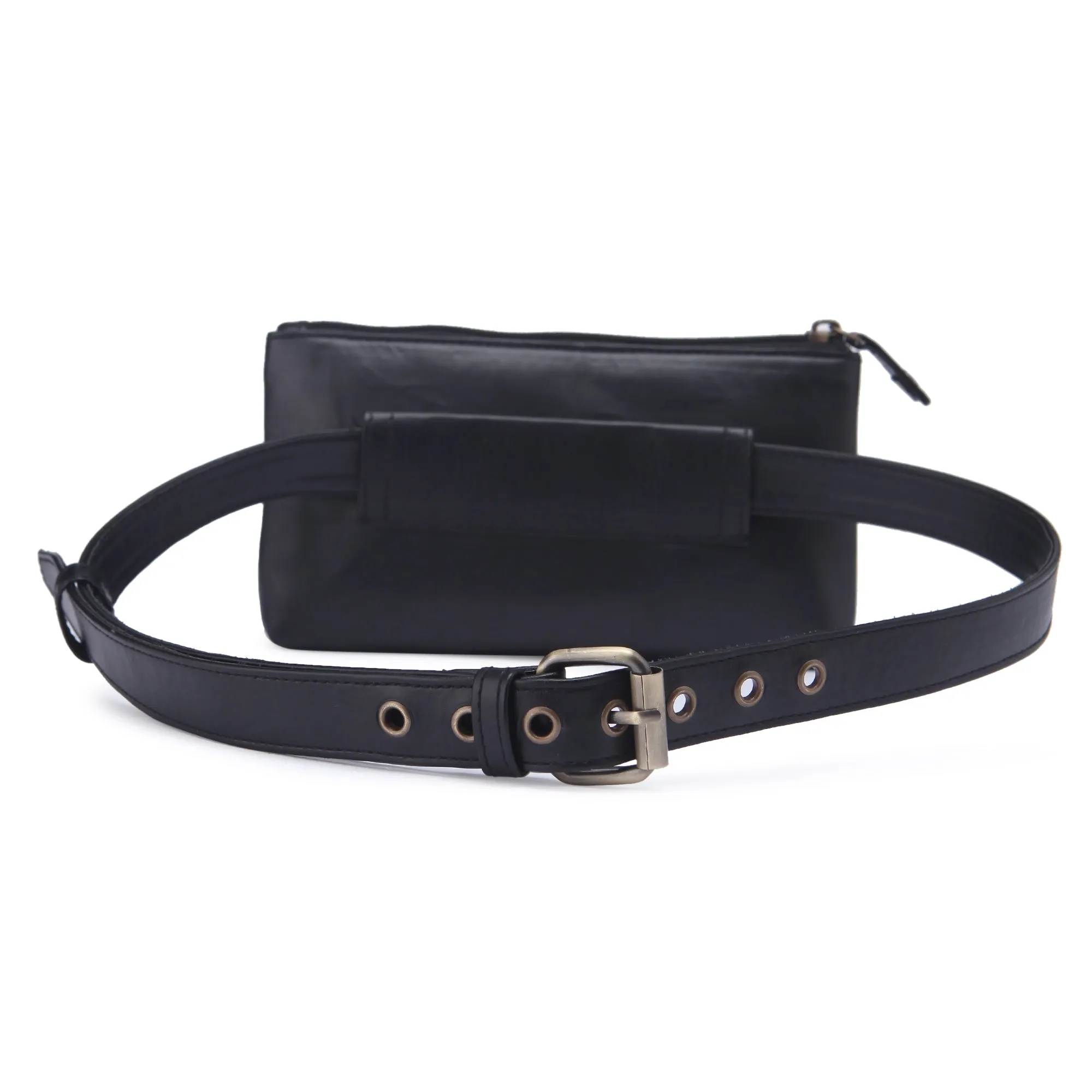 Bling black hand embroidered Waist Belt Bag for women