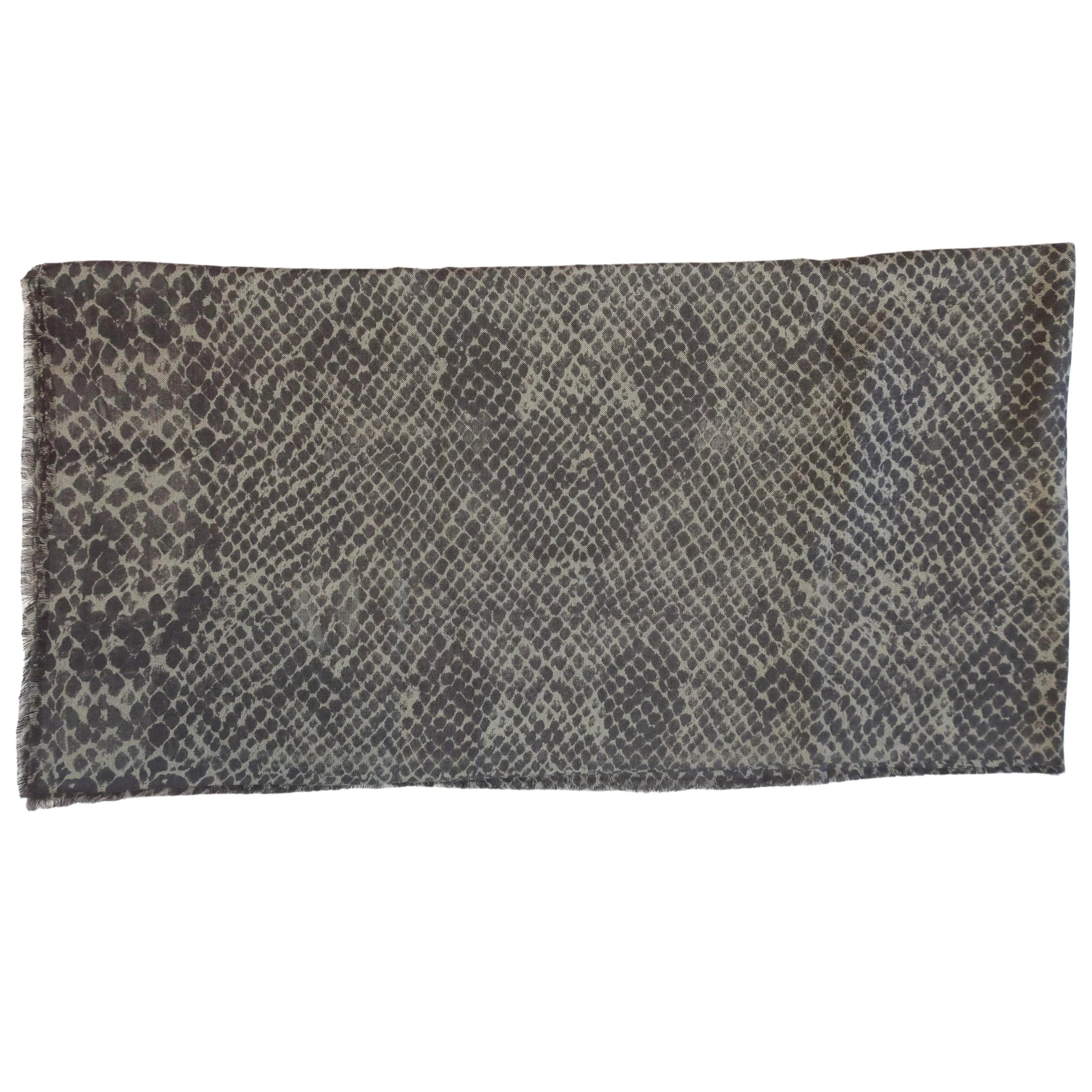 Blue Pacific Tissue Solid Modal and Cashmere Scarf Shawl in Snake Animal Print