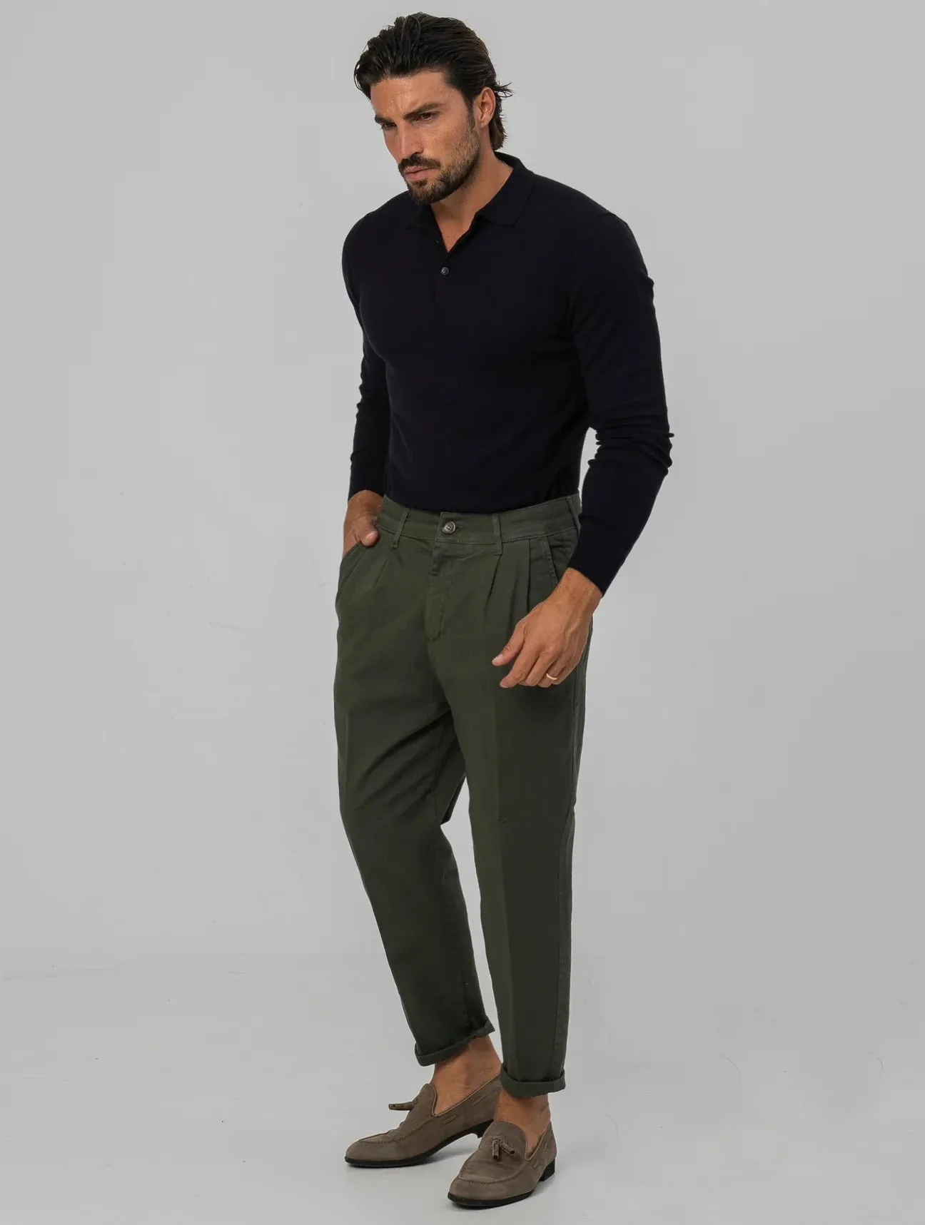 BROCK CASUAL PANTS IN ARMY GREEN