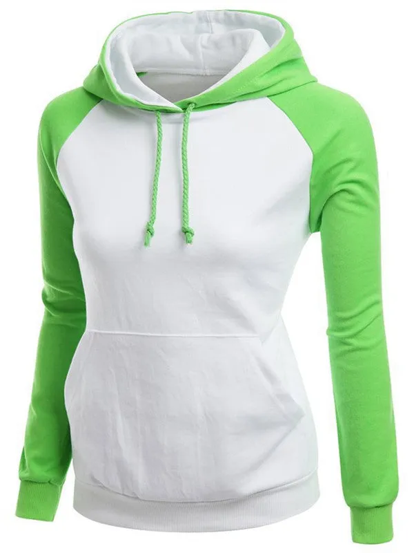 Casual Color Collision Hooded Sweatshirt