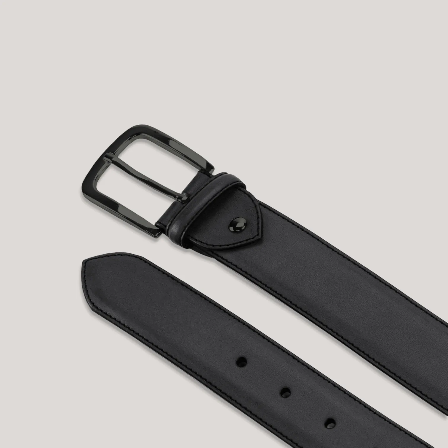 LUMEN - Black Vegan Belt - Graphite