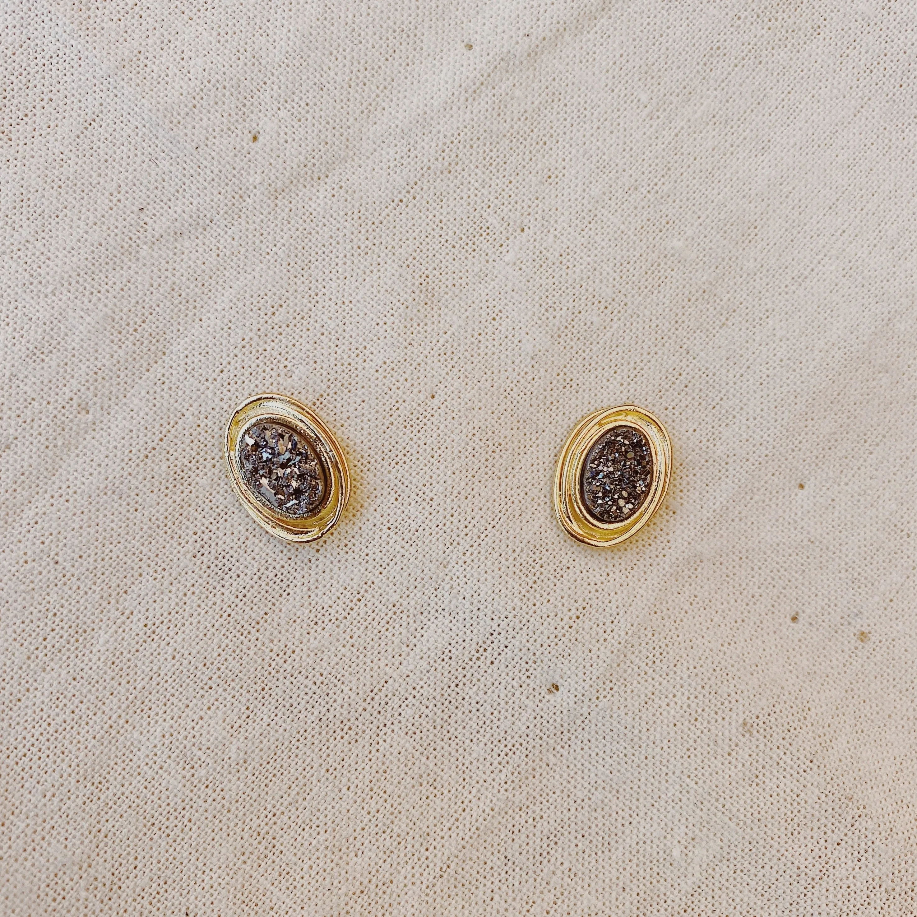Madlyn Titanium Druzy Stud Earrings