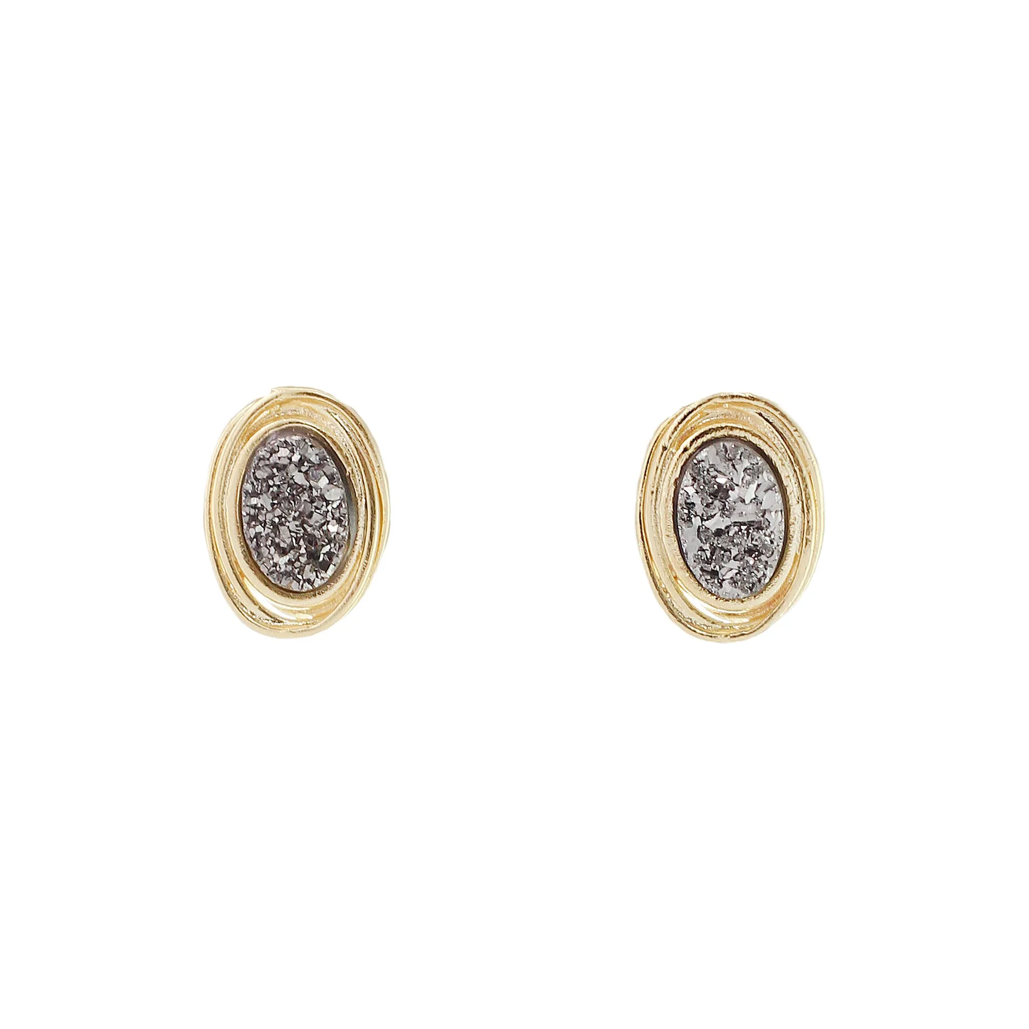 Madlyn Titanium Druzy Stud Earrings