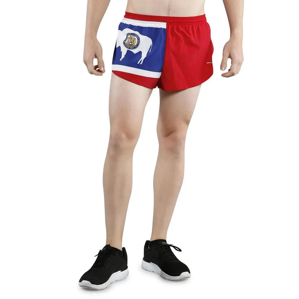 Men's 1" Elite Split Shorts- Wyoming