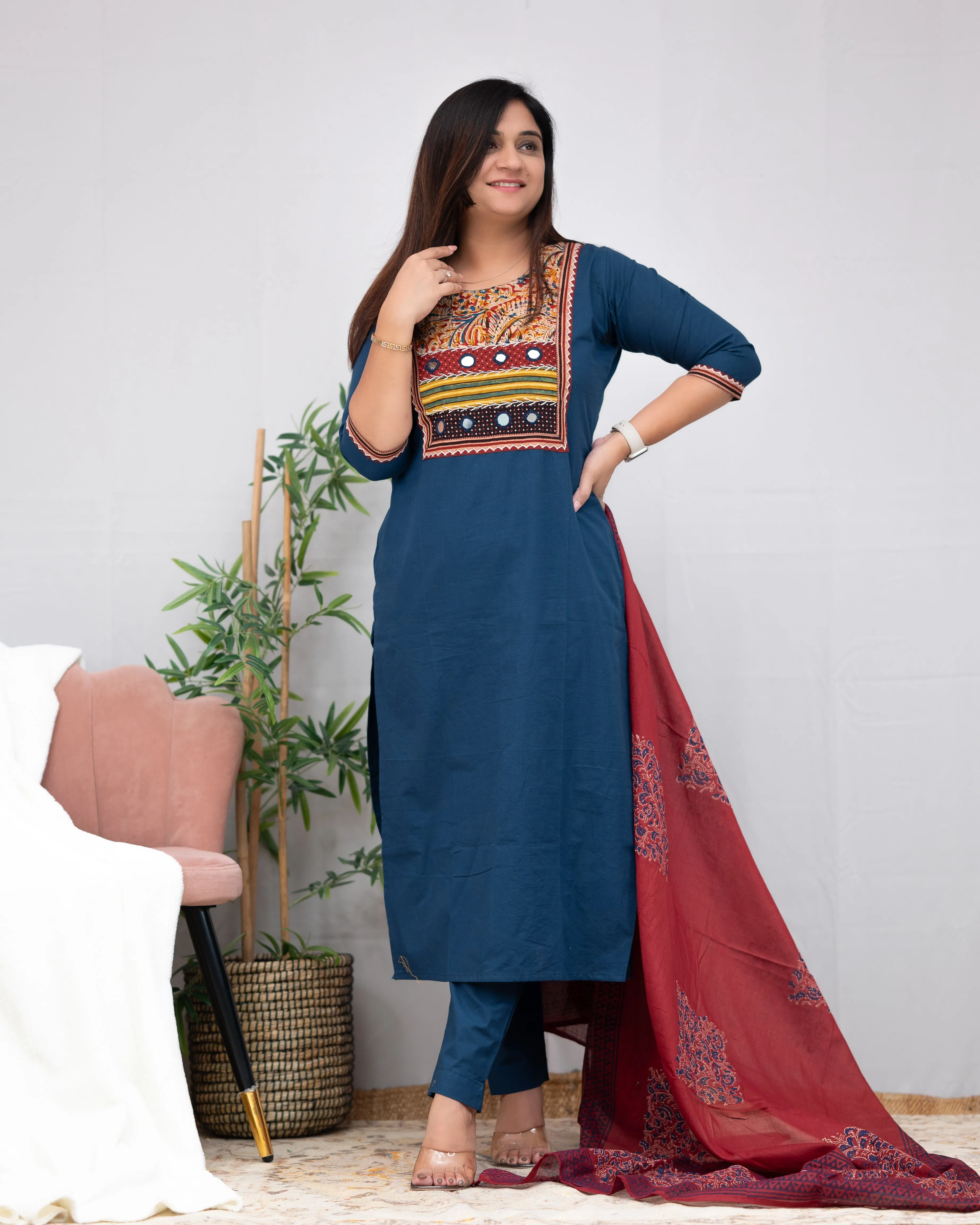 Niharika Hand Embroidered casual pant set