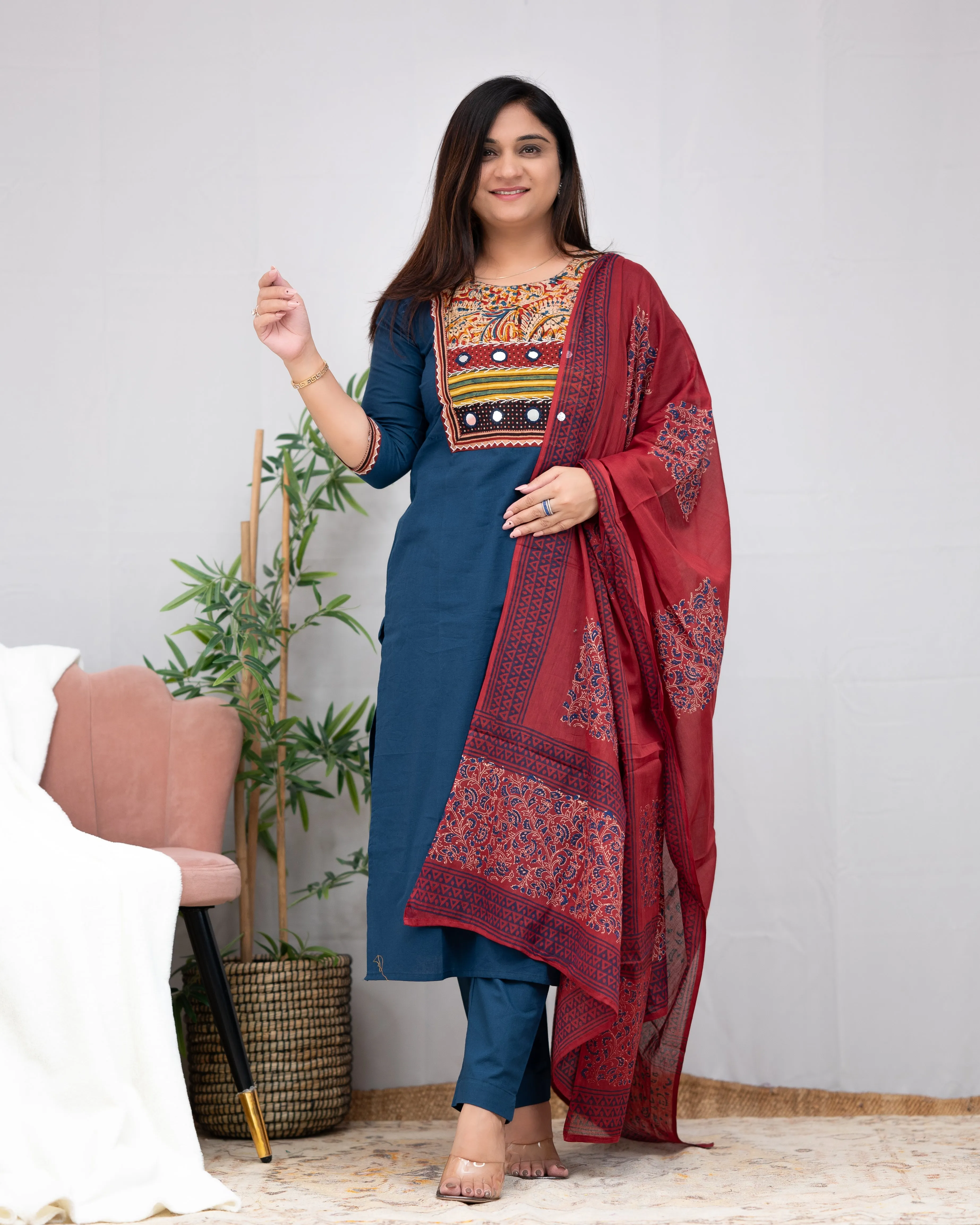 Niharika Hand Embroidered casual pant set