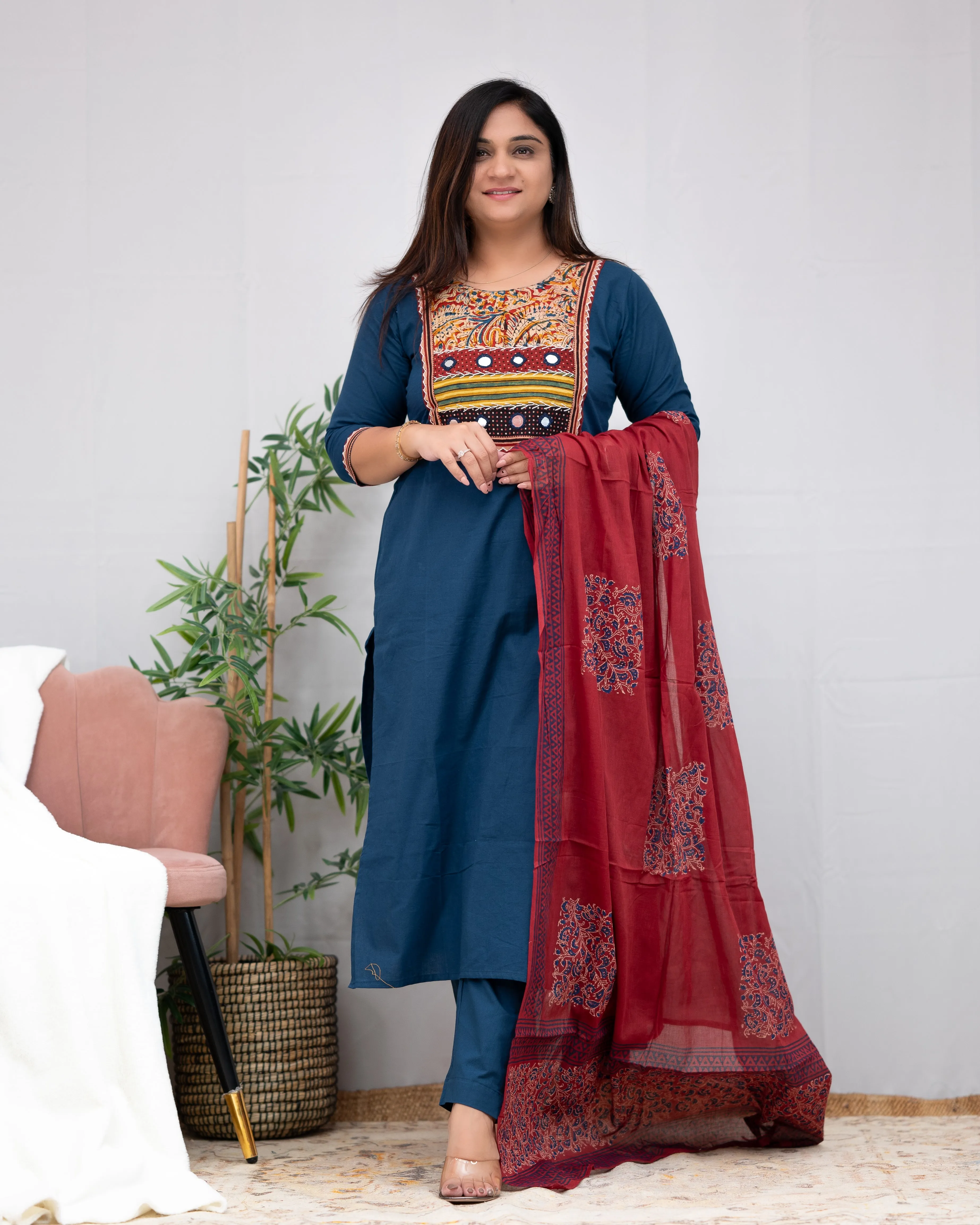 Niharika Hand Embroidered casual pant set