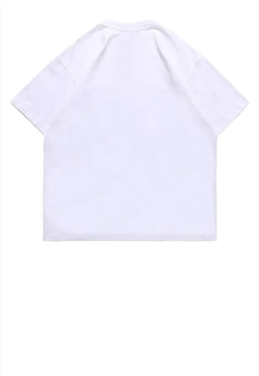 Raver print t-shirt green monster tee retro acid top white