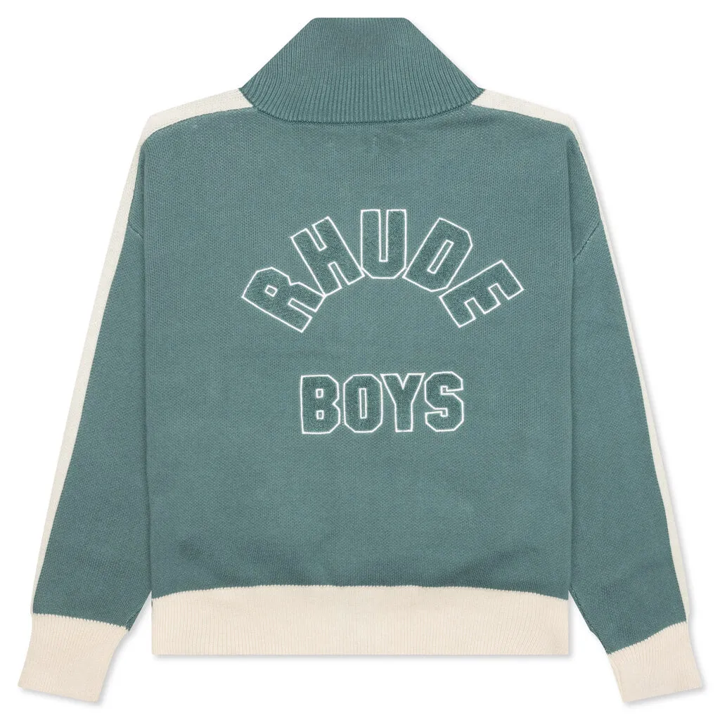 RB Knit Track Jacket - Ivory/Spa